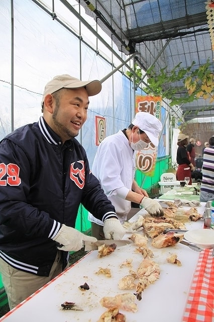 岩野精肉店100人バーベキュー開催当日の会場の様子
